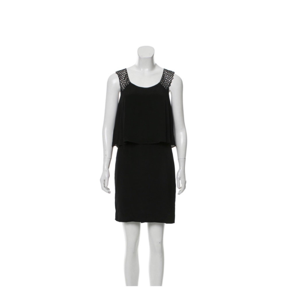 SANDRO Mini Dress Black , S scoop neck